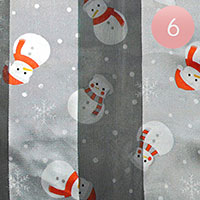 6PCS - Silk Feel Snowman Pattern Print Scarf