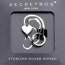 SECRET BOX_Sterling Silver Dipped Heart Huggie Hoop Earrings