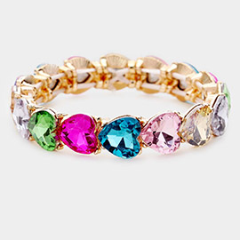 Heart Crystal Stretch Evening Bracelet