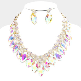 Marquise Stone Accented Evening Necklace