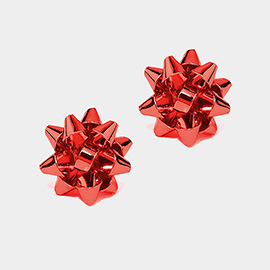 Christmas Gift Bow Stud Earrings