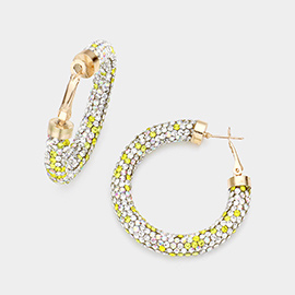 Rhinestone Pave Hoop Earrings