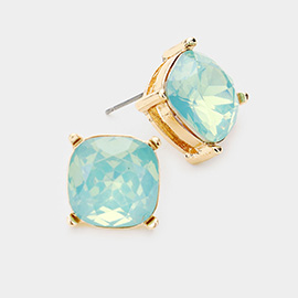 Square Stone Stud Earrings