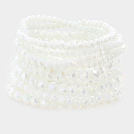 9PCS - Faceted Bead Stretch Bracelets