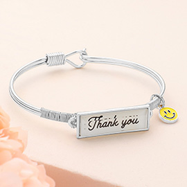 Thank you Smile Charm Message Hook Bracelet