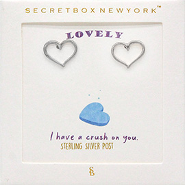 SECRET BOX_Metal Open Heart Stud Earrings