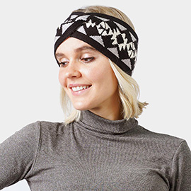 Western Pattern Knit Headband