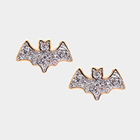 Druzy Bat Stud Earrings