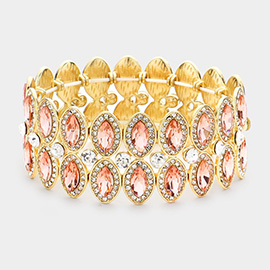 Marquise Stone Accented Stretch Evening Bracelet