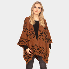 Leopard Printed Ruana Poncho