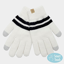 Striped Knit Smart Gloves