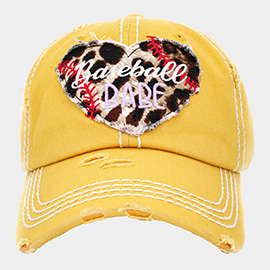 Baseball Babe Leopard Patterned Heart Vintage Baseball Cap