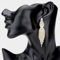 Rhinestone Pave Fringe Dangle Evening Earrings