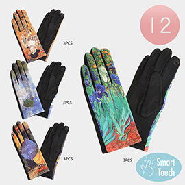 12Pairs - Painting Printed Smart Gloves