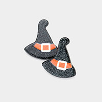 Resin Witch Hat Stud Earrings