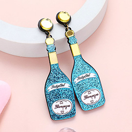 Glittered Champagne Dangle Earrings