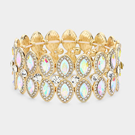 Marquise Stone Accented Stretch Evening Bracelet