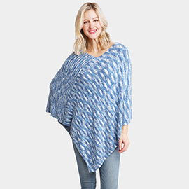 Mixed Printed Soft Poncho