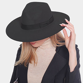 Bow Band Pointed Solid Panama Hat