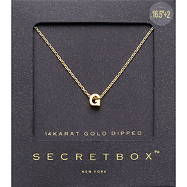 -G- Secret Box _ 14K Gold Dipped Monogram Pendant Necklace