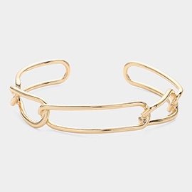 Brass Open Metal Link Cuff Bracelet