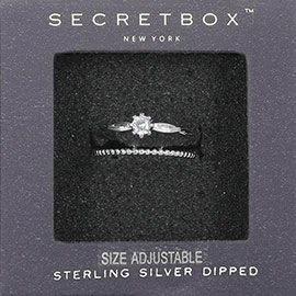 SECRET BOX_Sterling Silver Dipped Stone Accented Split Ring