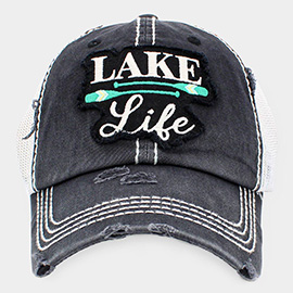 LAKE Life Message Mesh Back Vintage Baseball Cap