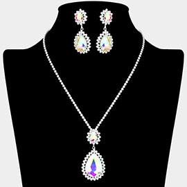 Teardrop Accented Rhinestone Necklace