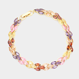 CZ Marquise Cluster Evening Bracelet