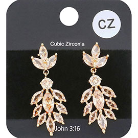 Marquise CZ Cubic Zirconia Evening Earrings