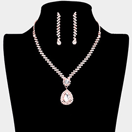 Teardrop Crystal Rhinestone Necklace