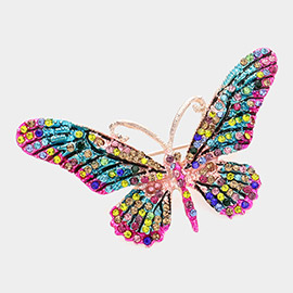 Butterfly Rhinestone Pave Brooch