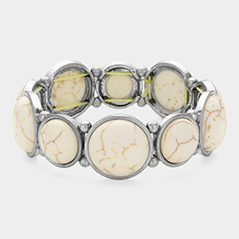 Natural Stone Accented Stretch Bracelet