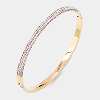 CZ Stone Paved Stainless Steel Evening Bracelet