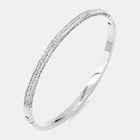 CZ Stone Paved Stainless Steel Evening Bracelet