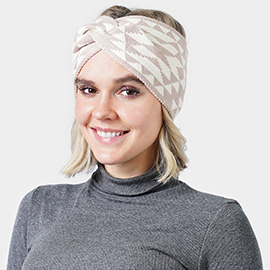 Western Pattern Knit Headband