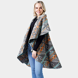 Western Pattern Reversible Shawl Vest