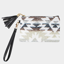 Western Print Wristlet Pouch Bag