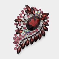 Oval Stone Accented Bouquet Pin Brooch / Pendant