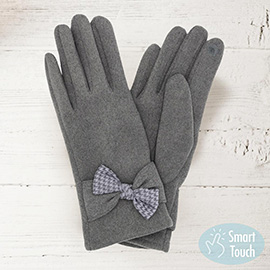 Houndstooth Bow Smart Gloves