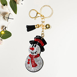 Bling Snowman Tassel Keychain