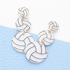 Resin Volleyball Link Dropdown Earrings