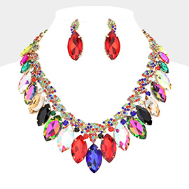 Marquise Stone Accented Evening Necklace