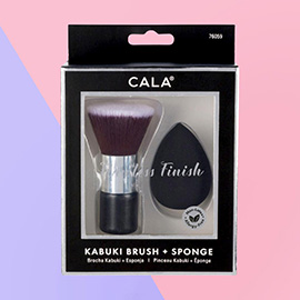 Kabuki Brush and Makeup Sponge Set