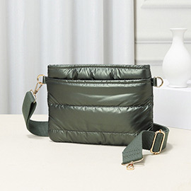 Solid Puffer Crossbody Bag