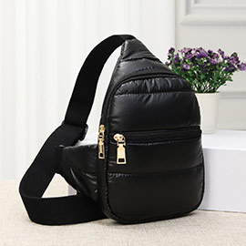 Solid Puffer Mini Sling Bag