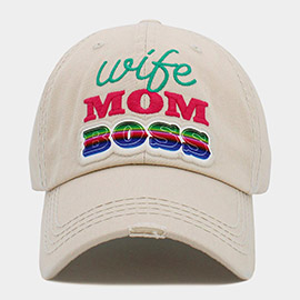 wife MOM BOSS Message Vintage Baseball Cap