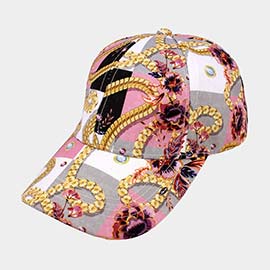 Chain Flower Patterned Baseball Cap