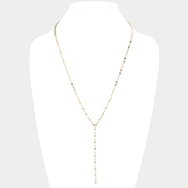 Pearl Metal Ball Link Y Necklace