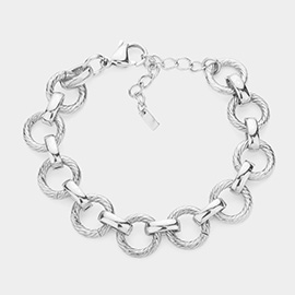 18K White Gold Dipped Stainless Steel Premium Handmade Chain Link Bracelet